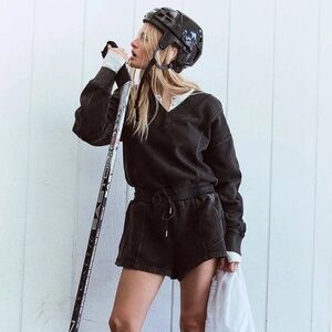 Unworn Free People FP Movement Intercept Romper in Black